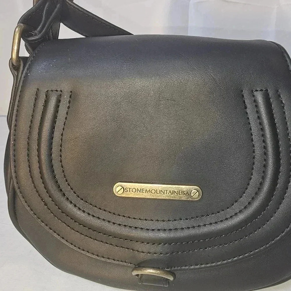 Stone Mountain‎ Mini Black Leather Crossbody/Handbag - Picture 2 of 11